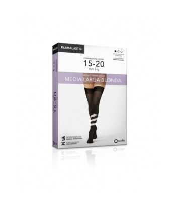 Media Farmalastic Larga Blonda Compresión Ligera Color Negro Talla XL
