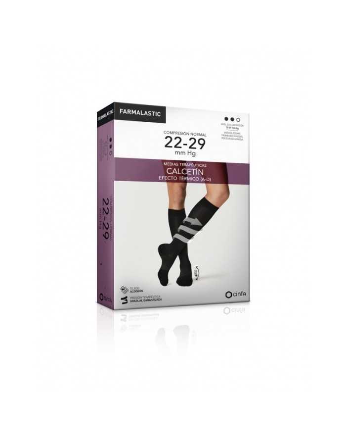 Calcetín Farmalastic Térmico Compresión Normal Color Negro Talla Extra Grande