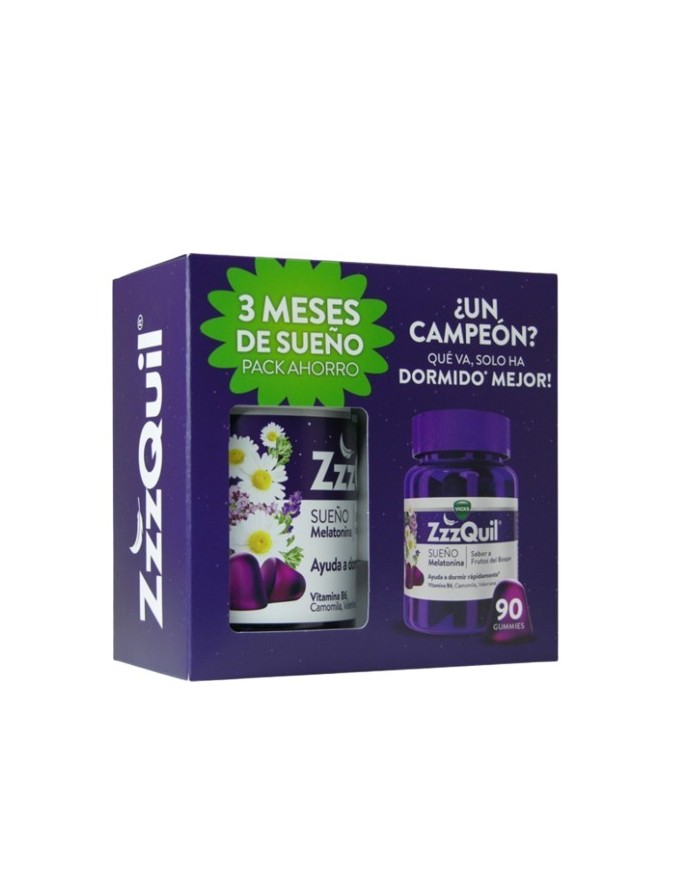 ZzzQuil Natura Melatonina Frutros del Bosque Pack 90 gummies