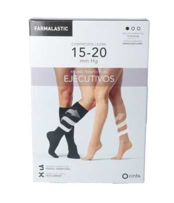 Media Farmalastic Ejecutivos Mujer Compresión Ligera Color Negro Talla XL