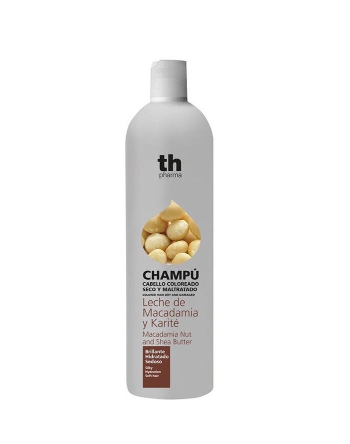 Th champú Leche de macadamia y Karité (cabello coloreado seco y maltratado. ) Brillante Hidratado y Sedoso