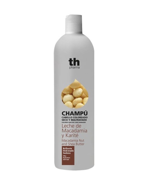Th champú Leche de macadamia y Karité (cabello coloreado seco y maltratado. ) Brillante Hidratado y Sedoso