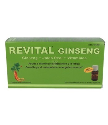 Revital Ginseng+Jalea Real+Vitaminas 20 Viales Bebibles de 10cc Fácil Apertura