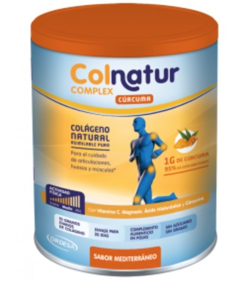 Colnatur Complex Colágeno Natural + Cúrcuma + Magnesio + Vitamina C + Ácido Hialurónico 250 gramos Sabor Mediterráneo
