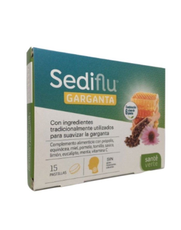 Sediflu Garganta Con Ingredientes Naturales Para Suavizar la Garganta 15 Pastillas Santé Verte