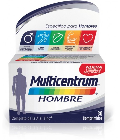 Multicentrum Hombre Multivitamínico y Multimineral de la A al Zinc 30 Comprimidos