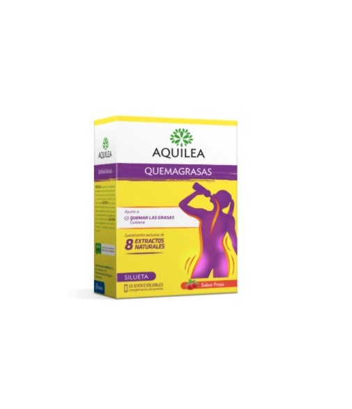 Aquilea Quemagrasas 8 Extractos Naturales 15 Sticks Solubles Sabor Fresa
